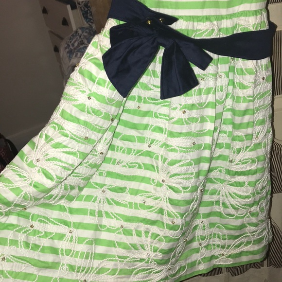 Green & white stripes Lilly Pulitzer dress size 8 - Picture 2 of 3